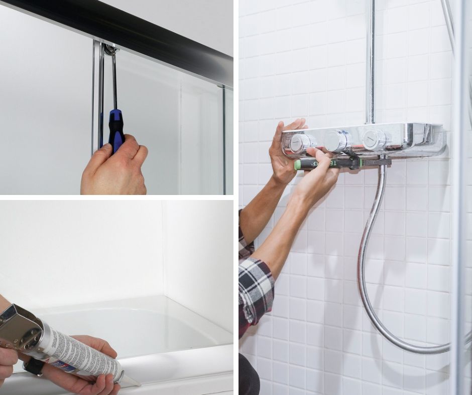 Montage von Duschkabinen